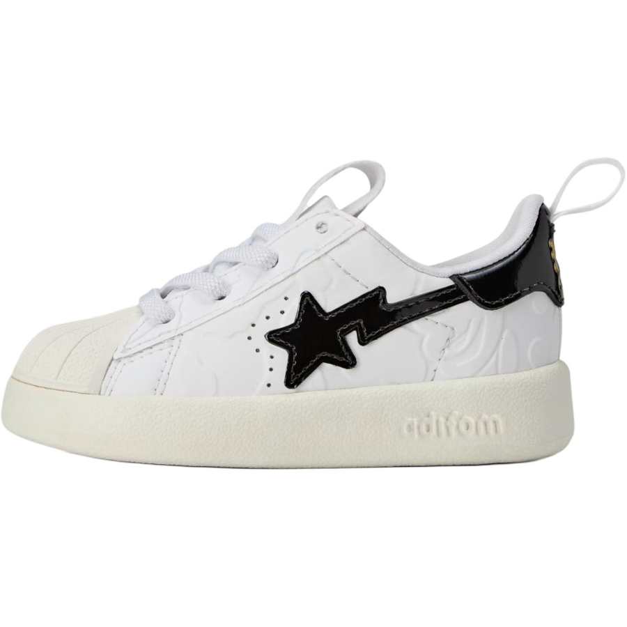 Adidas Originals AdiFOM Abrasion Resistant Low top Toddler Shoes White Black Infant And Toddler