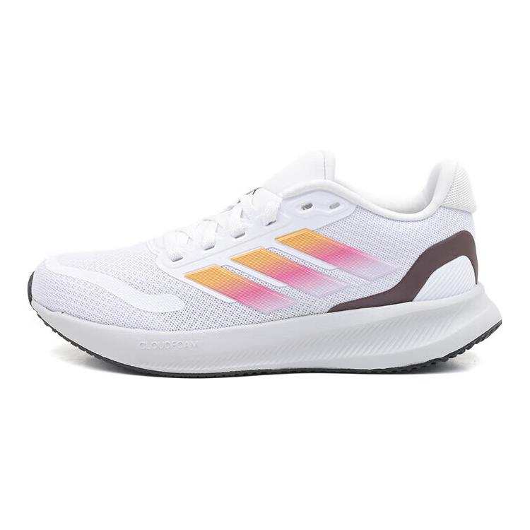Adidas Adidas RUNFALCON 5 Slip Resistant Abrasion Resistant Low top Kids' Running Shoes White Orange