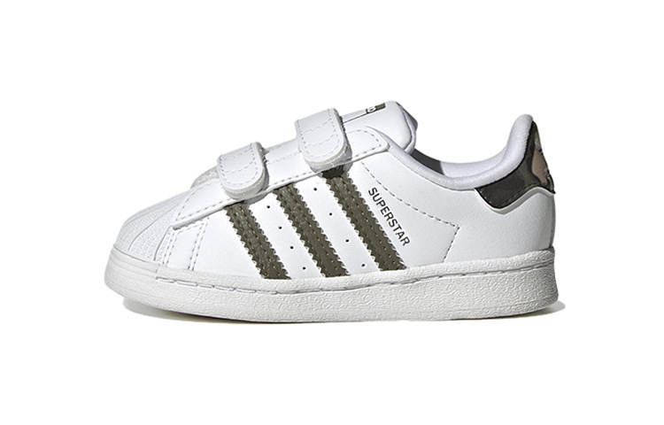 Adidas Originals Superstar Collection Low top Skateboard Shoes White Brown Green Infant And Toddler