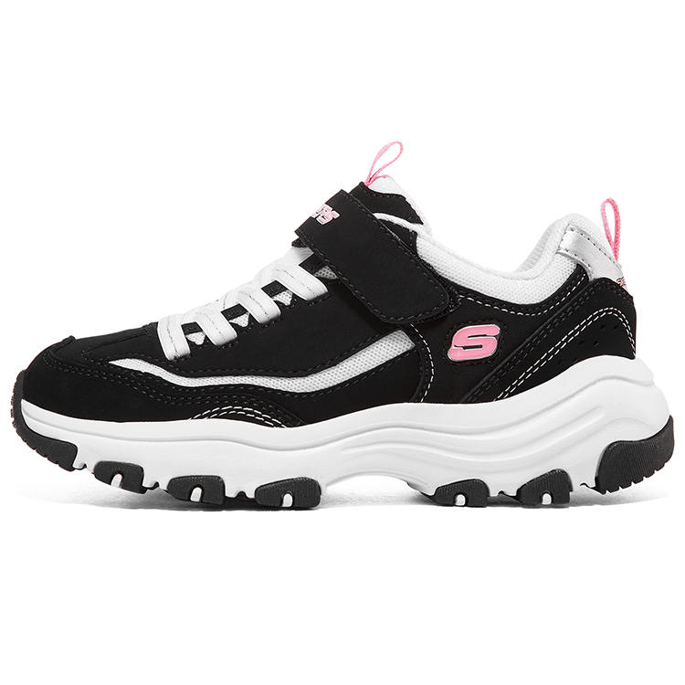Skechers I Conik Synthetic Leather Low top Casual Shoes Black Pink Unisex