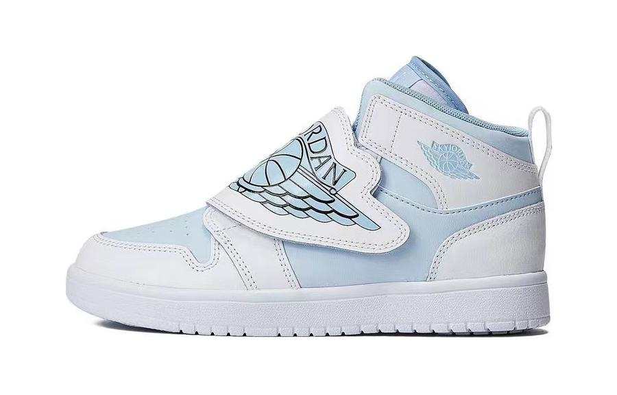 Jordan Jordan Air Jordan 1 High top Children's Basketball Shoes White Blue Children Aged 3 7 Years Old