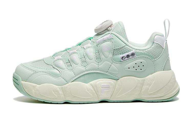 FILA KIDS Croissant Comfortable Low top Children's Basketball Shoes Mint Green Teenagers