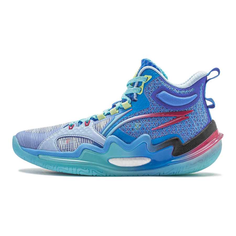 Li-Ning YOUNG Li Ning YOUNG Avant Garde Power PREMIUM 3 V3 Fabric High top Basketball Shoes Blue Purple Unisex
