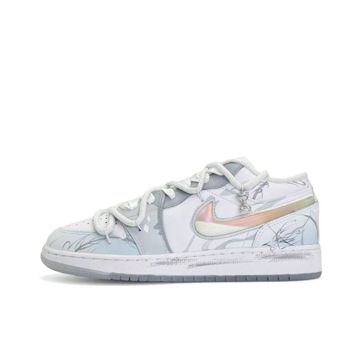 Jordan Jordan Air Jordan 1 Dreamy Sand Premium Style Abrasion Resistant Breathable Low top Children's Basketball Shoes