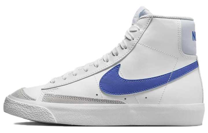 Nike Nike Blazer Mid 77 Slip Resistant Abrasion Resistant Mid top Skateboard Shoes White Blue Unisex