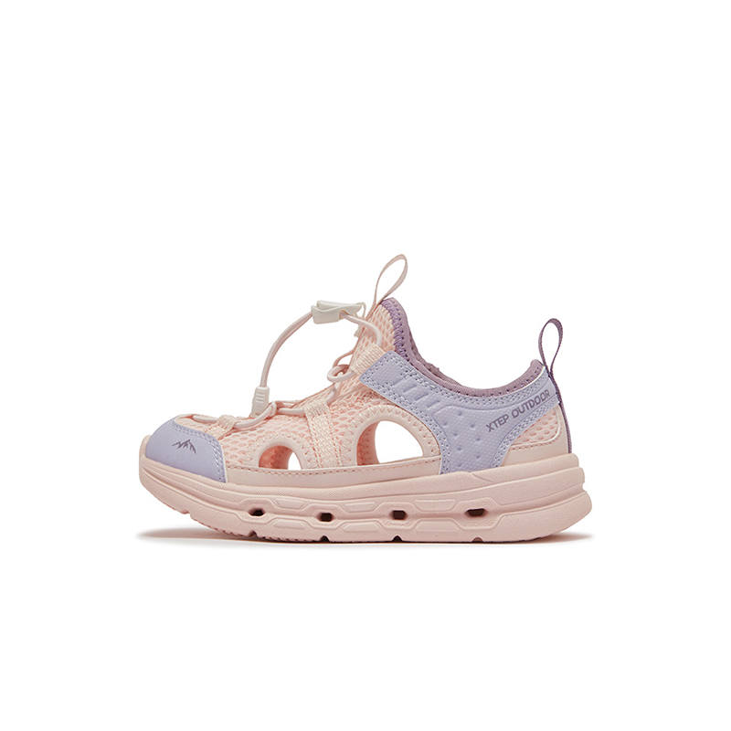 XTEP Slip Resistant And Breathable Low top Children's Sandals Pure Powder Cyan Purple Kids'