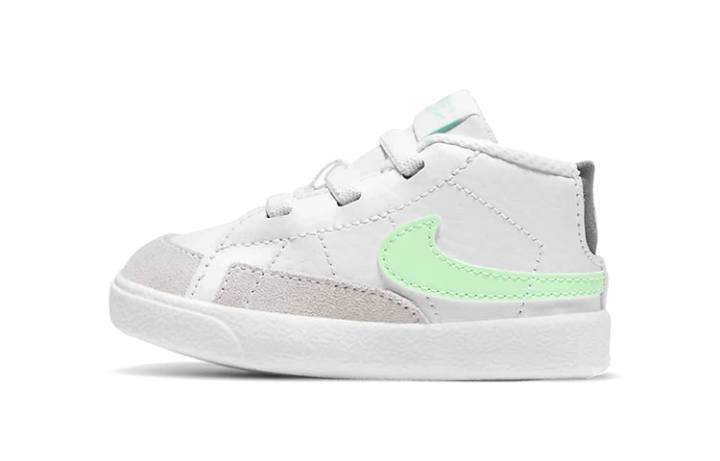 Nike Nike Blazer Mid top Toddler Shoes White Gray Green Infant And Toddler