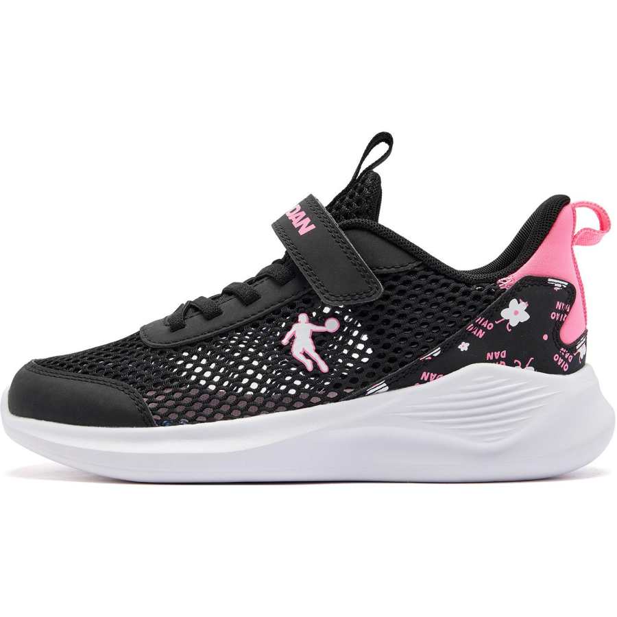 QIAODAN Textile, Synthetic Leather Low top Running Shoes Black Pink Unisex