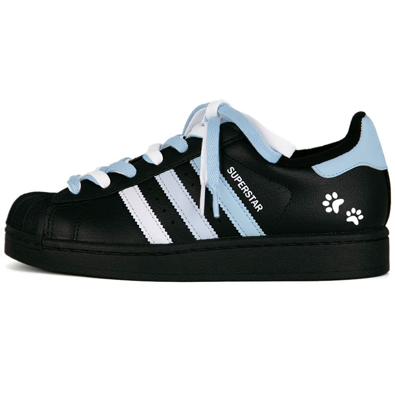 Adidas Originals Superstar 2 Tango By The Sea Leather Abrasion Resistant Breathable Low top Kids' Skateboarding Shoes