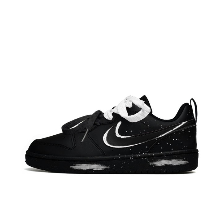 Nike Nike Court Borough Obsidian Thread Leather Slip Resistant Abrasion Resistant Low top Kids' Skateboarding Shoes
