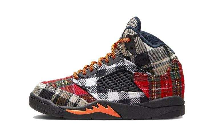 Jordan Jordan Air Jordan 5 Retro Comfortable Abrasion Resistant Abrasion Resistant Mid top Children's Basketball Shoes