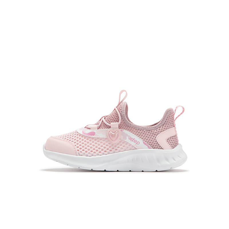 XTEP Breathable Support Low top Kids' Running Shoes Light Cherry Blossom Pink Children Aged 3 7 Years Old