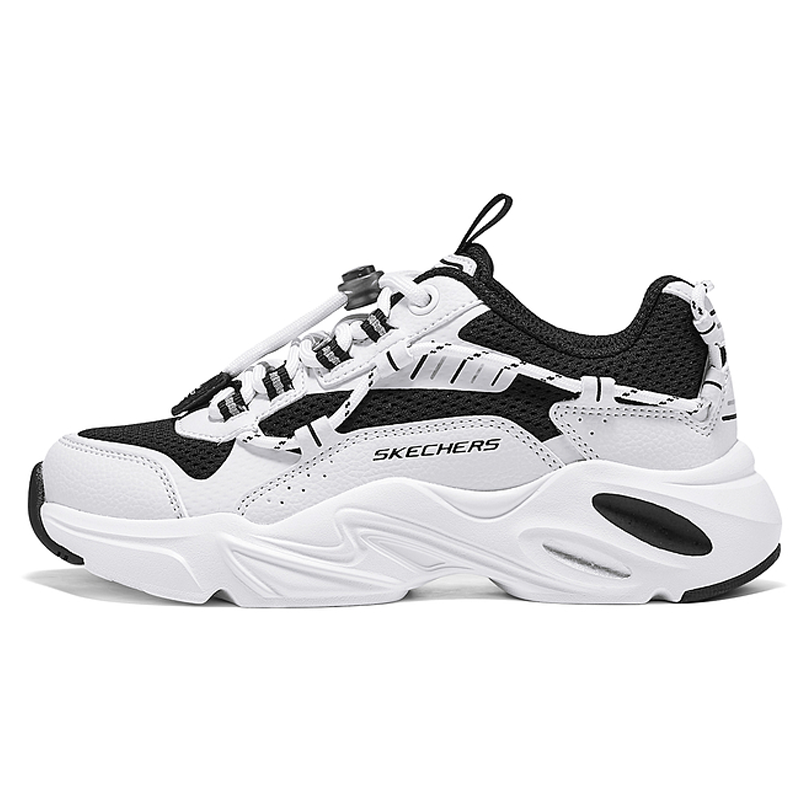Skechers Kids SKECHERS GIRLS Abrasion Resistant Breathable Low top Kids Lifestyle Shoes White Black