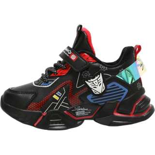 ASIAN MICKEY Synthetic Leather Low top Kids' Running Shoes Black Red Kids'
