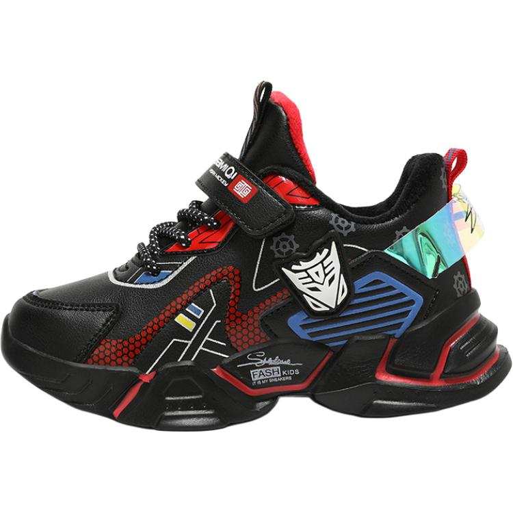 ASIAN MICKEY Synthetic Leather Low top Kids' Running Shoes Black Red Kids'