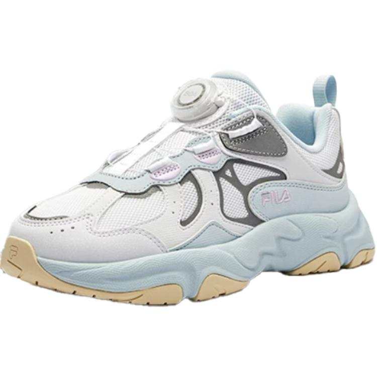 FILA KIDS BOA Slip Resistant Abrasion Resistant Low top Kids' Running Shoes White Blue