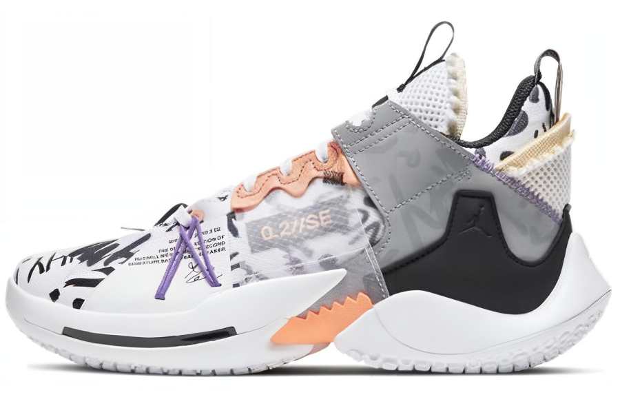 Jordan Jordan Why Not Zer0.2 SE Mid top Basketball Shoes Gray Orange Unisex