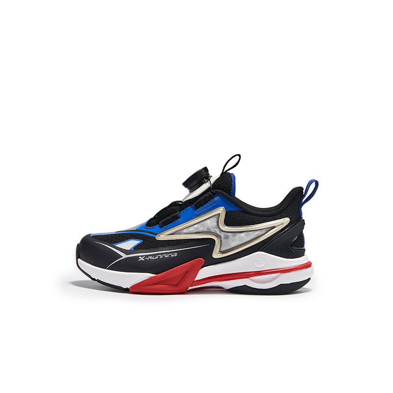 XTEP Slip Resistant Cushioning Abrasion Resistant Breathable Low top Kids' Running Shoes Black