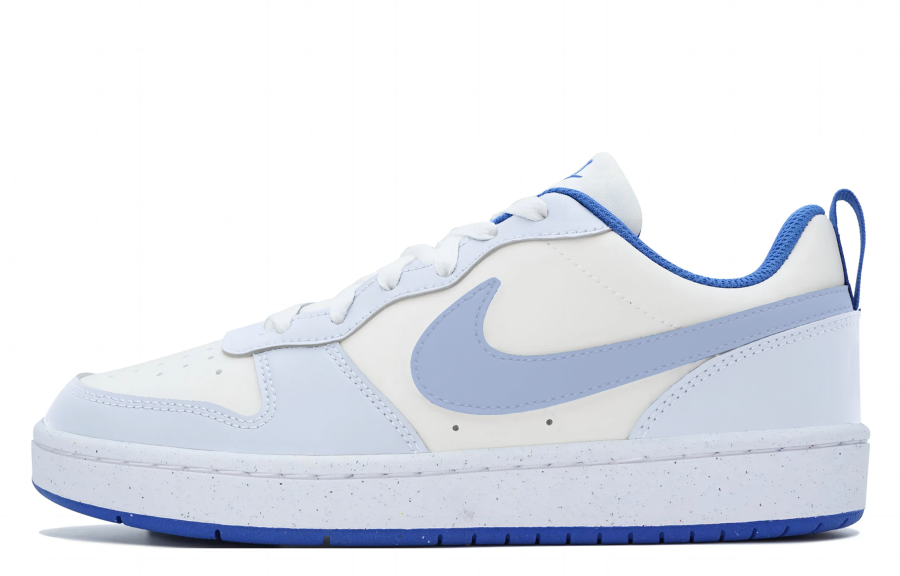 Nike Nike Court Borough LOW RECRAFT Slip Resistant Low top Kids' Skateboarding Shoes Blue White Teenagers