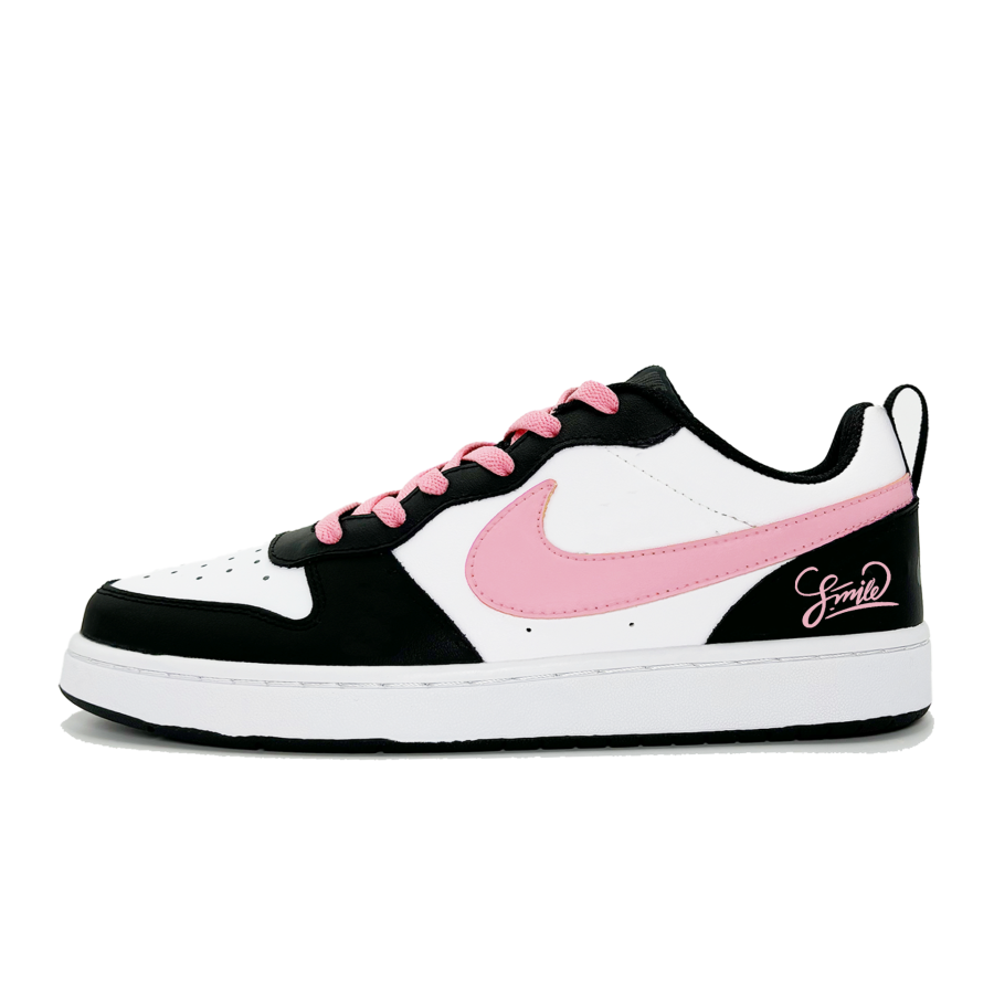 Nike Nike Court Borough Qian Language Synthetic Leather Low top Kids' Skateboarding Shoes Pink