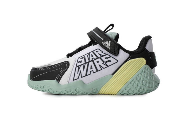 Adidas STAR WARS x Adidas 4Uture Runner El I Breathable Low top Toddler Shoes White Black Green Infant And Toddler