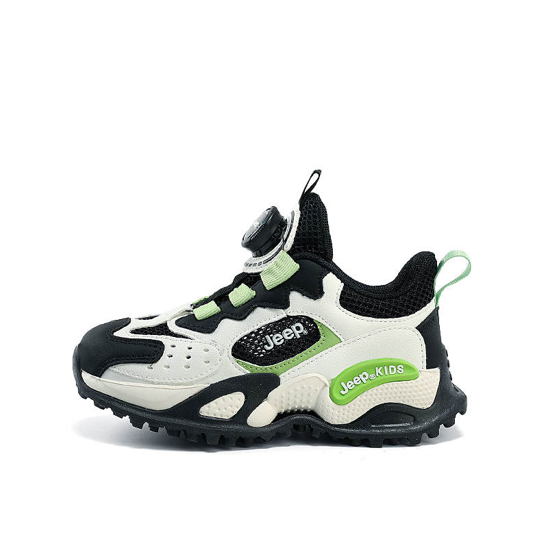 Jeep Abrasion Resistant Abrasion Resistant Low top Kids' Running Shoes White Black Green Kids'