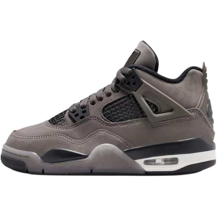 Jordan Jordan Air Jordan 4 Leather Mid top Basketball Shoes Gray Black Unisex