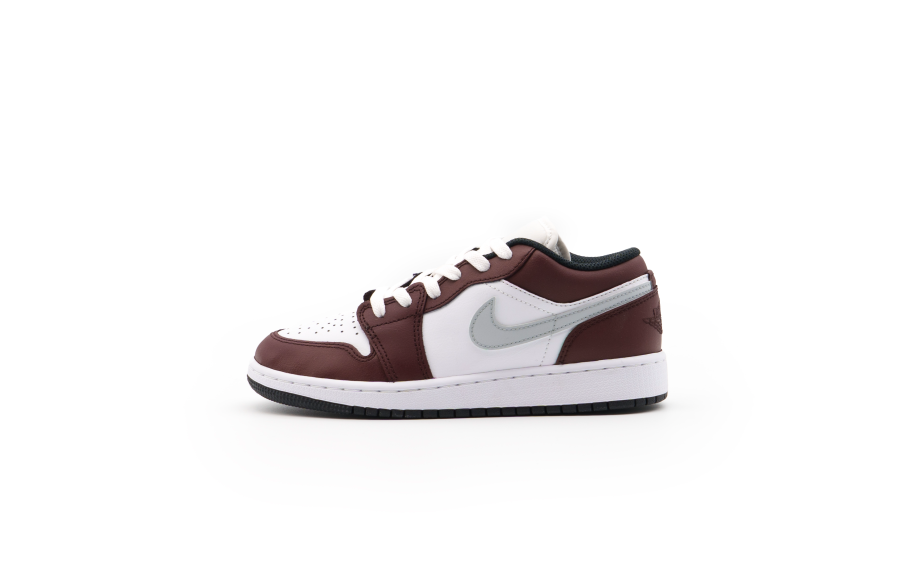 Jordan Jordan Air Jordan 1 Slip Resistant Cushioning Abrasion Resistant Low top Children's Basketball Shoes Burgundy Teenagers
