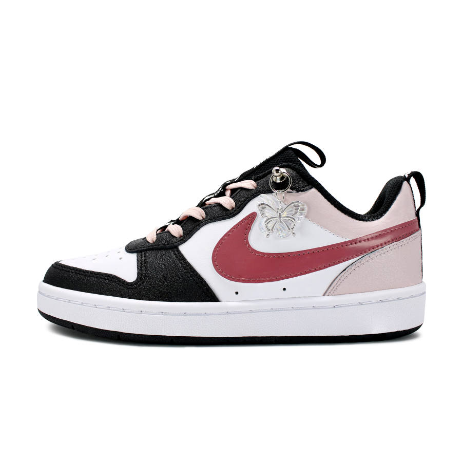 Nike Nike Court Borough 2Court Borough Low 2 Synthetic Leather Low top Kids' Skateboarding Shoes Black Pink Teenagers