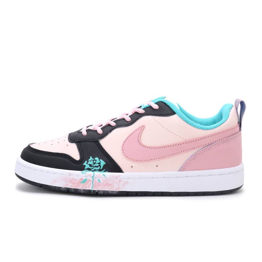 Nike Nike Court Borough Synthetic Leather Breathable Low top Kids' Skateboarding Shoes Pink Black Green Teenagers