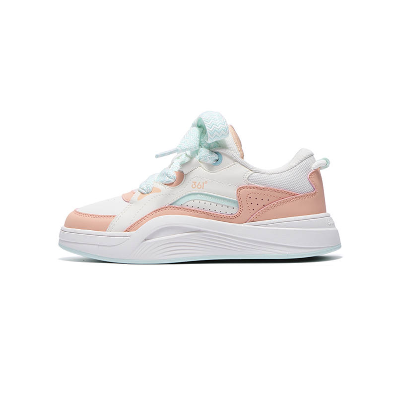 361°KIDS Abrasion Resistant Kids' Skateboarding Shoes Feather White/Fruity Orange/Light Blue Green Kids'