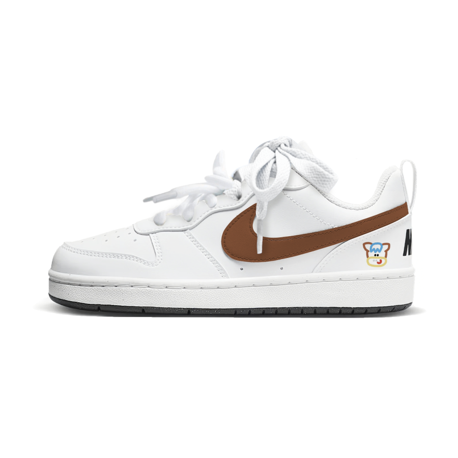Nike Nike Court Borough Sweet Bean Pony Abrasion Resistant Abrasion Resistant Low top Kids' Skateboarding Shoes Brown