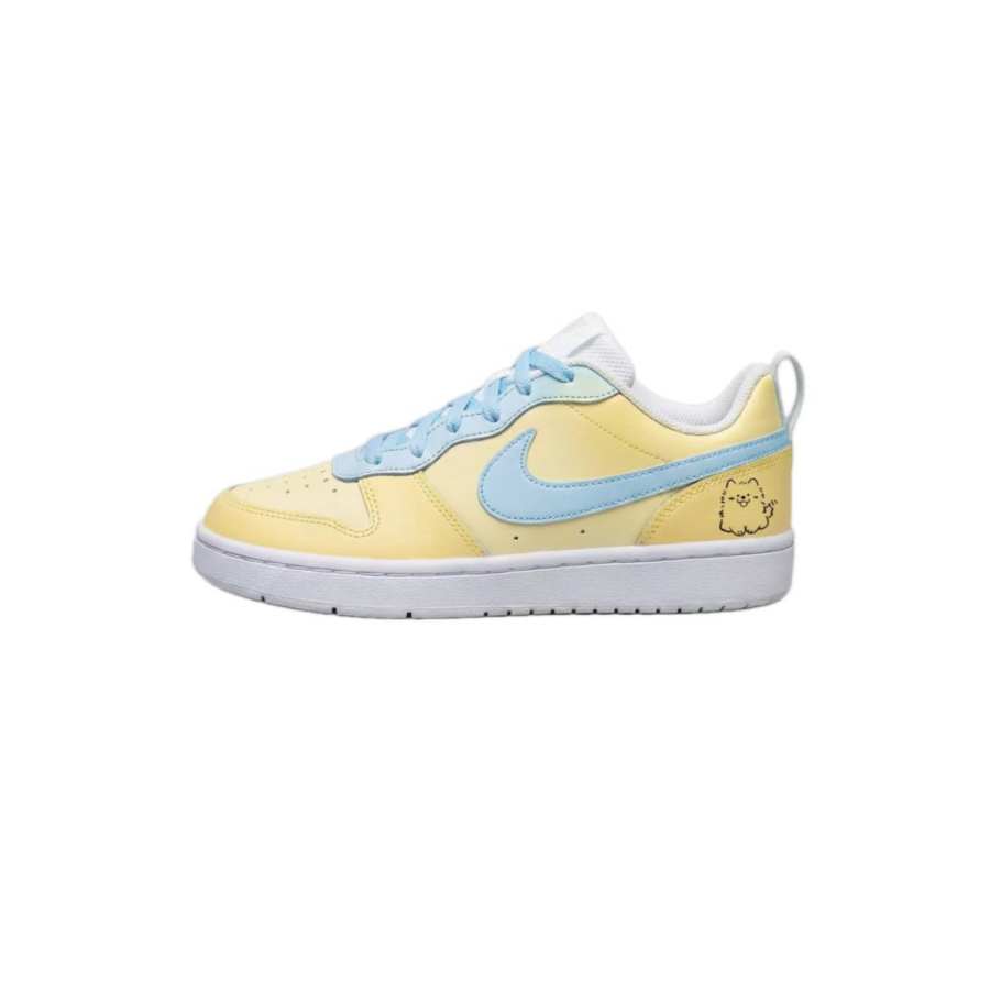Nike Nike Court Borough 2 Custard Soft Bear Leather Abrasion Resistant Slip Resistant Low top Refreshing Skateboard Shoes