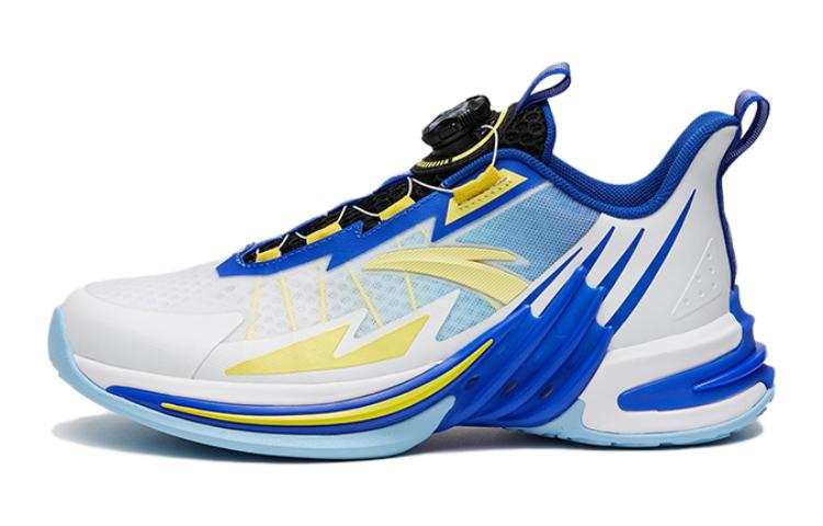 Anta Abrasion Resistant Breathable Rebound High top Children's Basketball Shoes Vivid Blue White