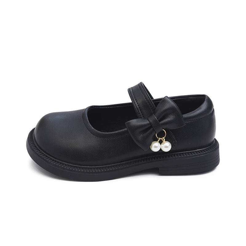 BODING BODING Slip Resistant Abrasion Resistant Low top Leather Shoes Black Kids'