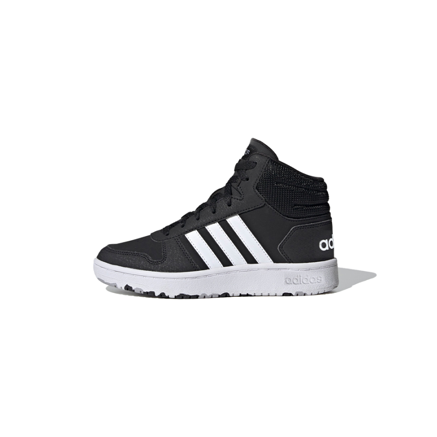 Adidas Adidas Hoops 2.0 Slip Resistant Mid top Kids' Skateboarding Shoes Black White Gray Children Aged 3 7 Years Old