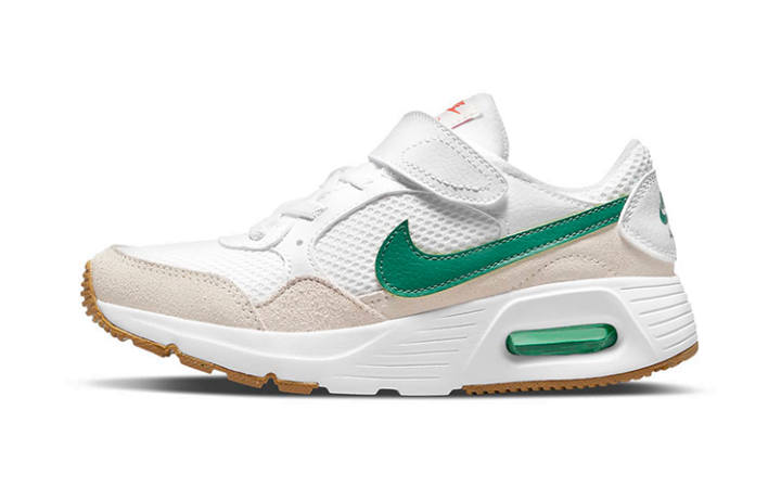 Nike Nike Air Max SC Hook and loop Low top Running Shoes White Green Children Aged 3 7 Years Old