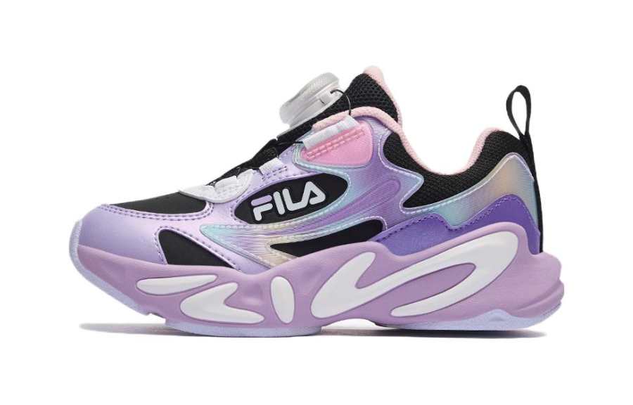 FILA KIDS MIND 7 Abrasion Resistant Mid top Kids' Running Shoes Purple Black Children Aged 3 7 Years Old