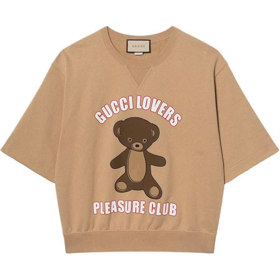 GUCCI T Shirts Unisex Camel Crew Neck Moderate Other