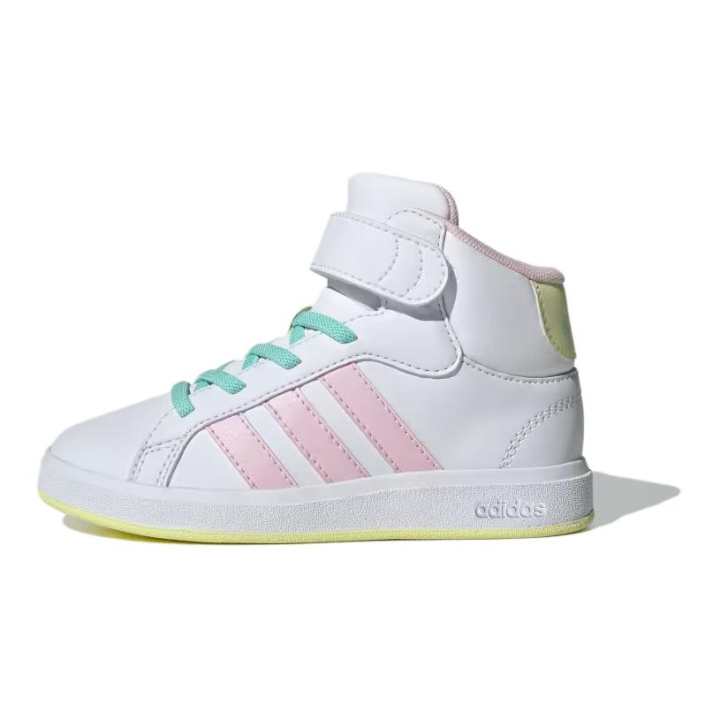 Adidas adidas Grand Court Mid K 'White Clear Pink Yellow'