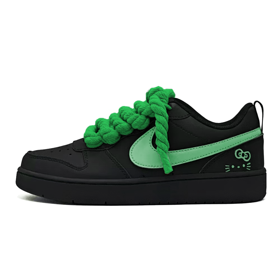 Nike Nike Court Borough Leather Slip Resistant Lightweight Cushioning Low top Kids' Skateboarding Shoes Green Teenagers