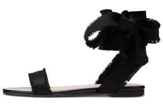 RED VALENTINO Leather One Strap Sandals Women's Black