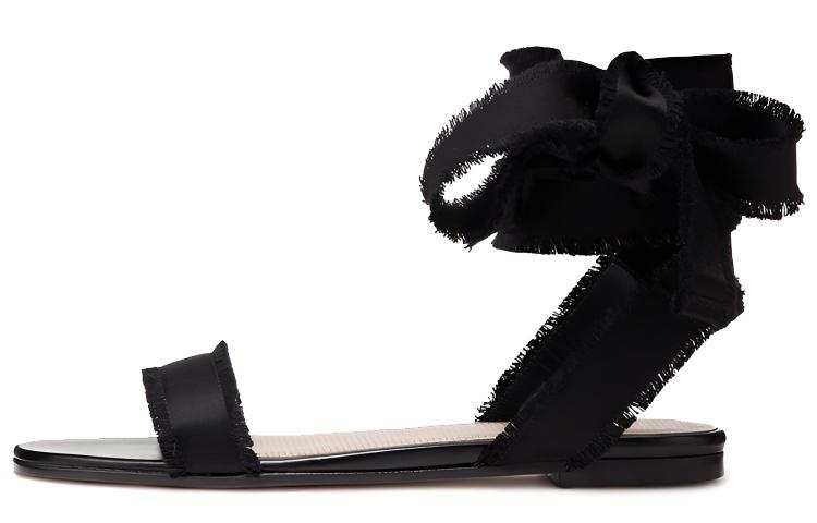 RED VALENTINO Leather One Strap Sandals Women's Black