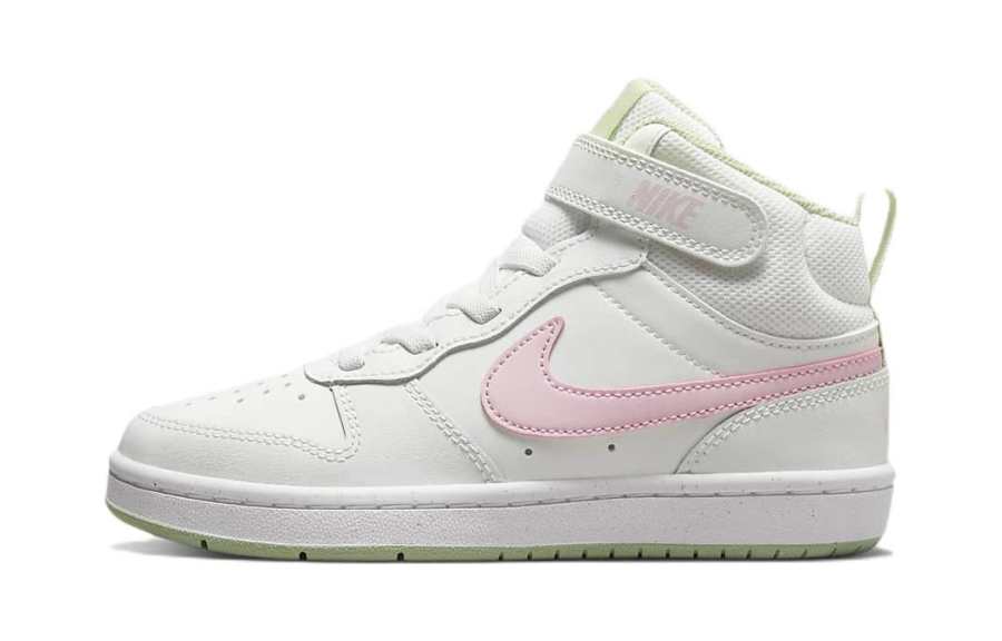 Nike Nike Court Borough Mid 2 Casual Mid top Kids' Skateboarding Shoes White Pink Green Children Aged 3 7 Years Old