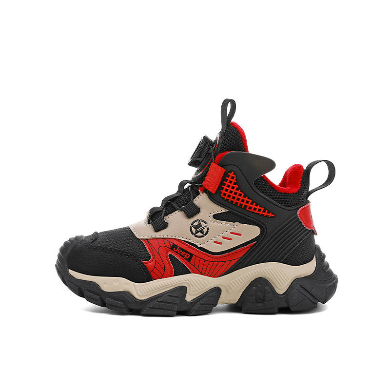 Jeep Synthetic Leather Fleece Lined Cold Resistant Thin Cotton Shoes Trendy Comfortable Mountaineering Shoes