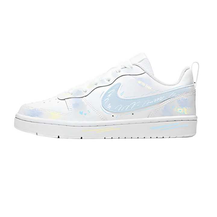 Nike Nike Court Borough With Free Manufacturing, Light Blue Texture Leather Slip Resistant Slip Resistant Low top