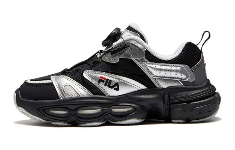FILA KIDS ET Abrasion Resistant Low top Running Shoes Black Silver Unisex