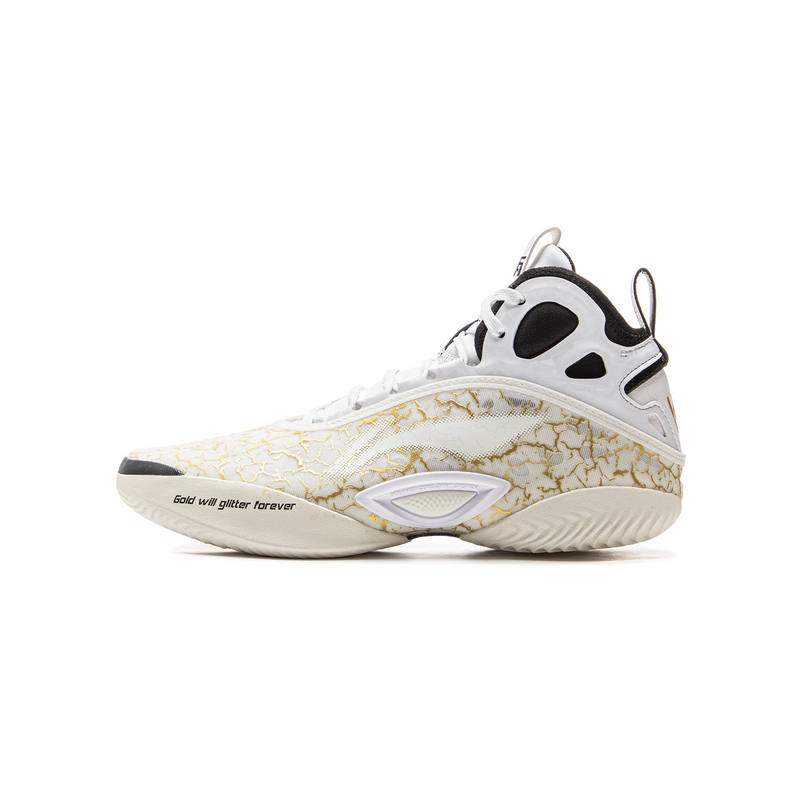 Li-Ning YOUNG Li Ning YOUNG Textile, Synthetic Leather Mid top Basketball Shoes Ivory/Standard White Teenagers