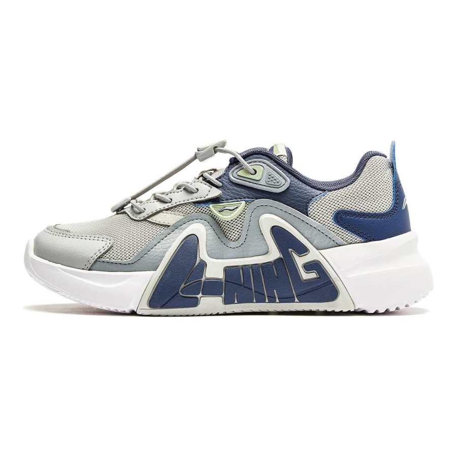 Li-Ning YOUNG Li Ning YOUNG LN 90 FLY V3 Low top Casual Shoes Gray Blue Teenagers