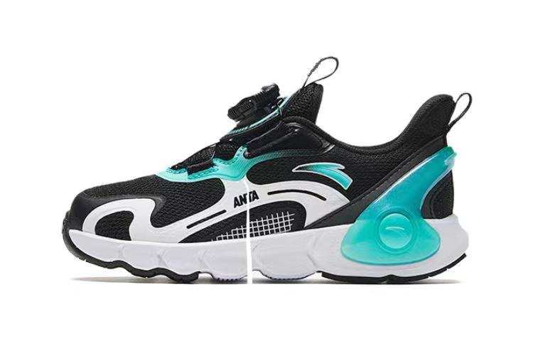 Antakids Anta Slip Resistant Abrasion Resistant Slip Resistant Abrasion Resistant Low top Kids' Running Shoes Black White Green